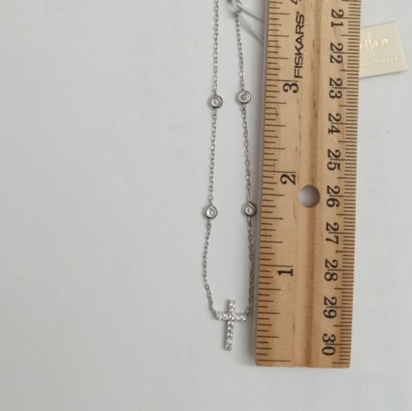 Isabella M. Sterling Silver & Bezel CZ Cross Necklace & Pendant Set - Picture 6 of 15
